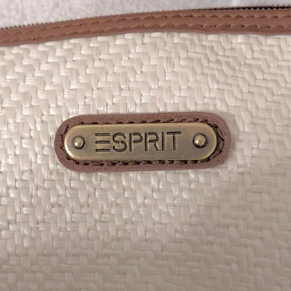 Espirit Cream and Brown Straw Purse  NWOT - Picture 5 of 7